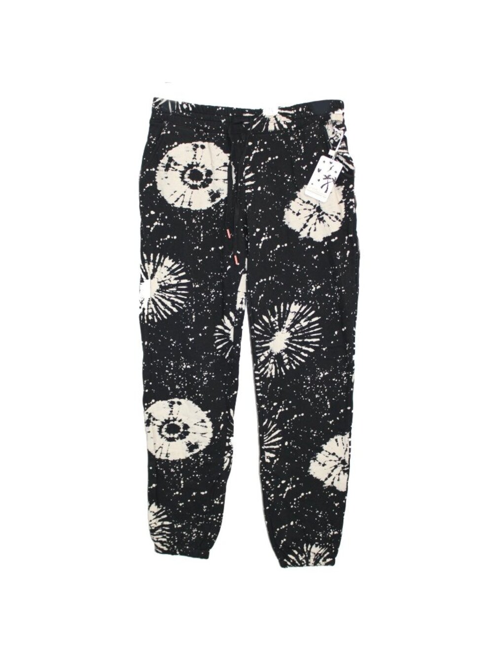 PJ Salvage Stormy Monday Band Pants Sunburst Tie Dye Lounge Pants Black Small
